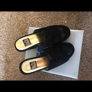 Black Velvet platform shoes